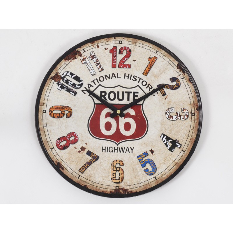 Horloge Tic Tac men "Rout 66 " 34 cm