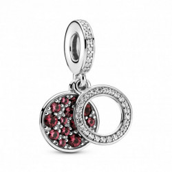 Charm Pendant Double Disque Rouge Scintillant PANDORA MOMENTS