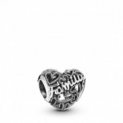 Charm Coeur Ajoure Family PANDORA MOMENTS