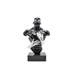 Sculpture Homme désir noir et argent