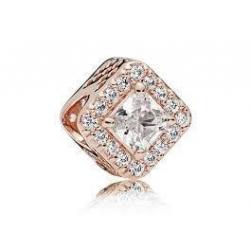 Charm Halo Scintillant Carre Rose PANDORA MOMENTS