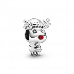 Charm Rudolph, le Renne au Nez Rouge Couleur Argent PANDORA MOMENTS