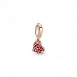 Charm Pendant Cœur Incliné Pavé Rouge PANDORA MOMENTS