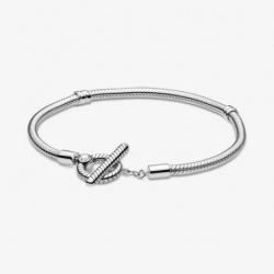 Bracelet Maille Serpent Fermoir Lasso en (T-bar) ARGENT PANDORA MOMENTS Taille 16