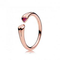 Bague Authentic CØur Couleur Rose et Pierres Oxydes de zirconium Taille 54