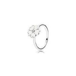 Bague Primevere Blanche Couleur Argent Taille 50