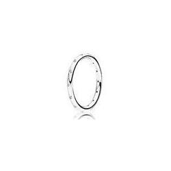 Bague Anneau Scintillant Simple Couleur Argent et Pierres Oxydes de zirconium Taille 52