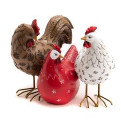 Statuette famille Poule