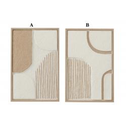 Tableau relief Forme blanc et beige