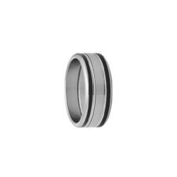 Bague Homme Acier Résine Noire JOURDAN