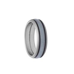 Bague Homme Polo Acier et PVD Bleu JOURDAN