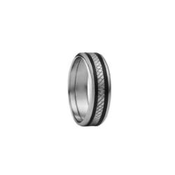 Bague Homme Acier Résine Noire JOURDAN