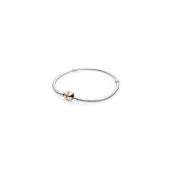 Bracelet Fermoir Classique Rose et Argent PANDORA MOMENTS