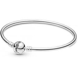 Bracelet Jonc Fermoir Classique Couleur Argent PANDORA MOMENTS Taille 17