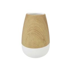 Grand vase céramique blanc et bois Boho